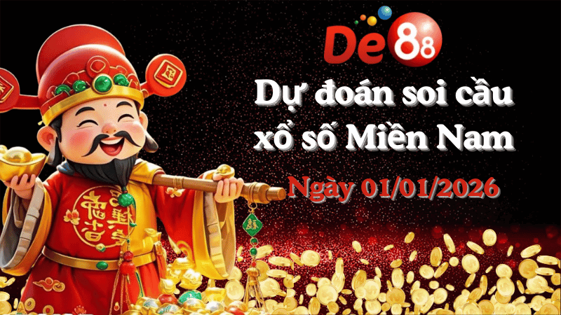 DE88 Dự đoán soi cầu xổ số miền Nam hôm nay ngày 01/01/2026 [Chuẩn Nhất]