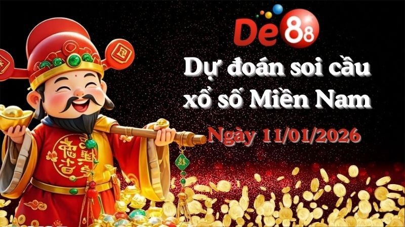 DE88 Dự đoán soi cầu xổ số miền Nam hôm nay ngày 11/01/2026 [Chuẩn Nhất]